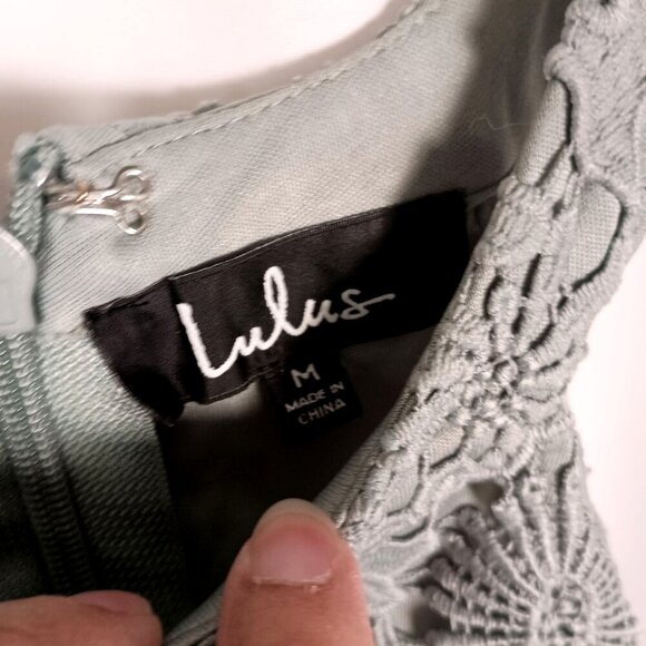 Lulus Love Poem Sage Green Lace Mini Dress Women’s Size M Wedding Party - Picture 5 of 7